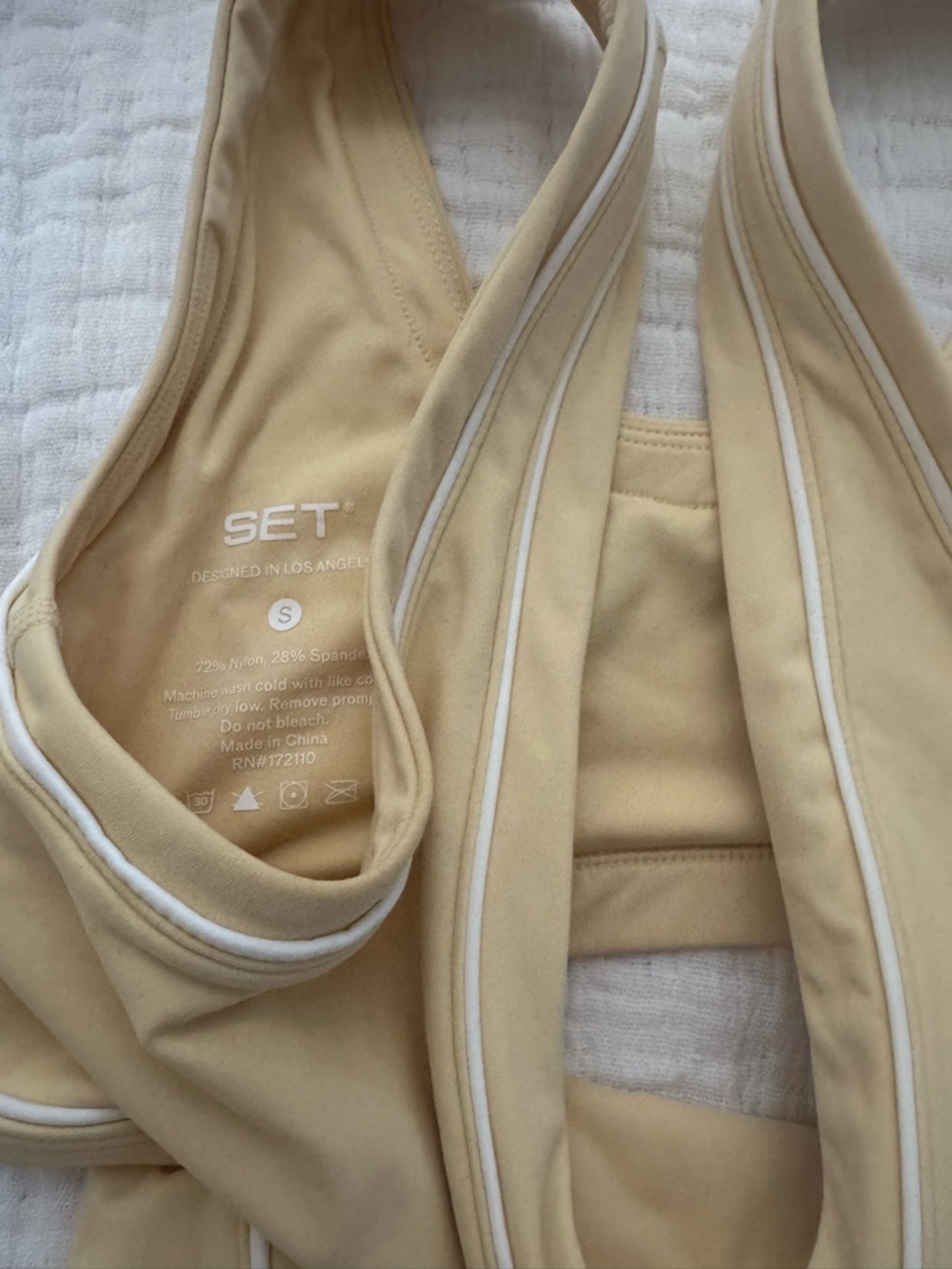 SET Active Pale Yellow Sports Bra & High-Waist Leggings Set - Picture 4 of 5